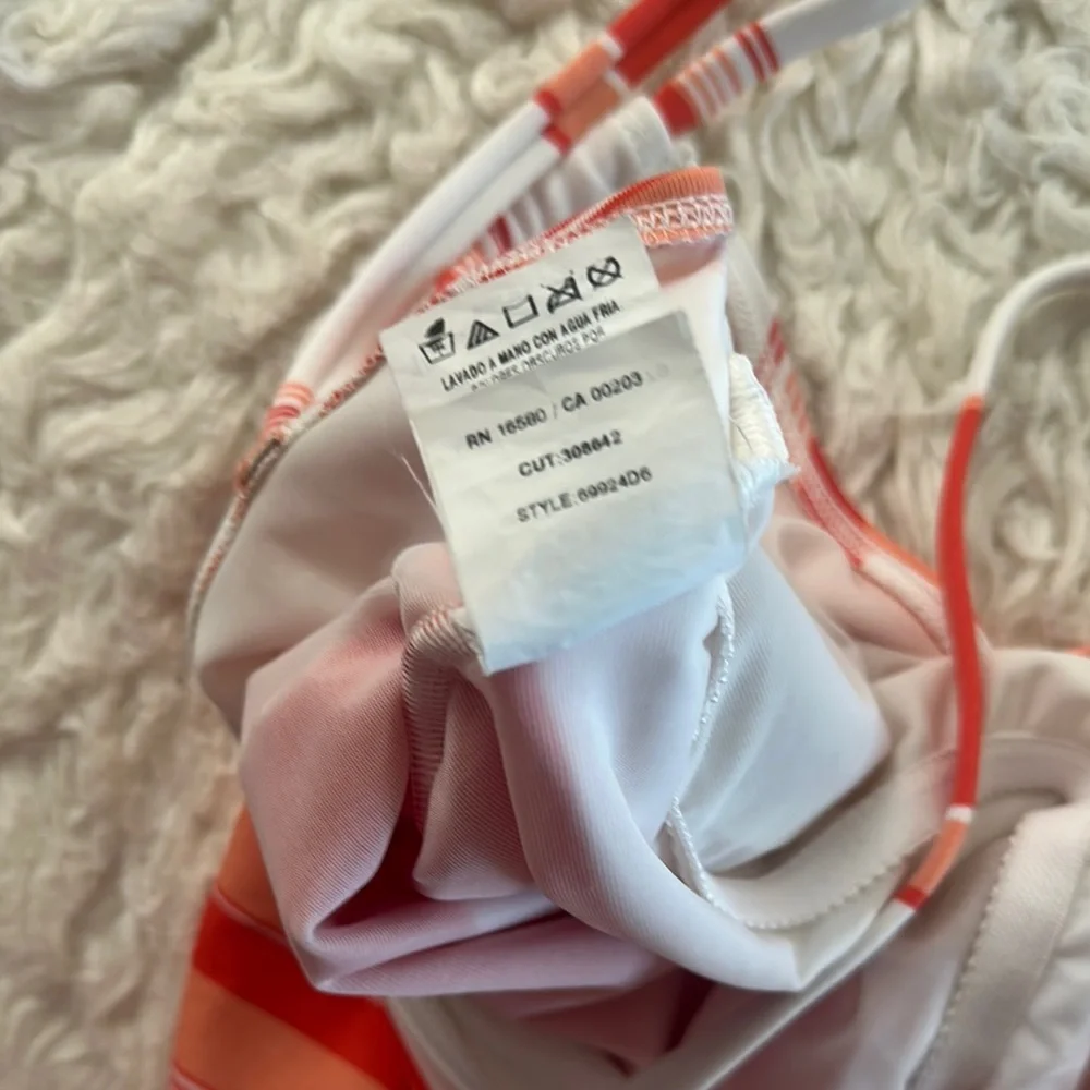 MICHAEL Michael Kors Burnt Orange & White One Piece Swimsuit